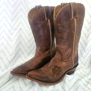 Nocona Leather Clemson Tigers Gameday Western Cowboy Boots Size 8B